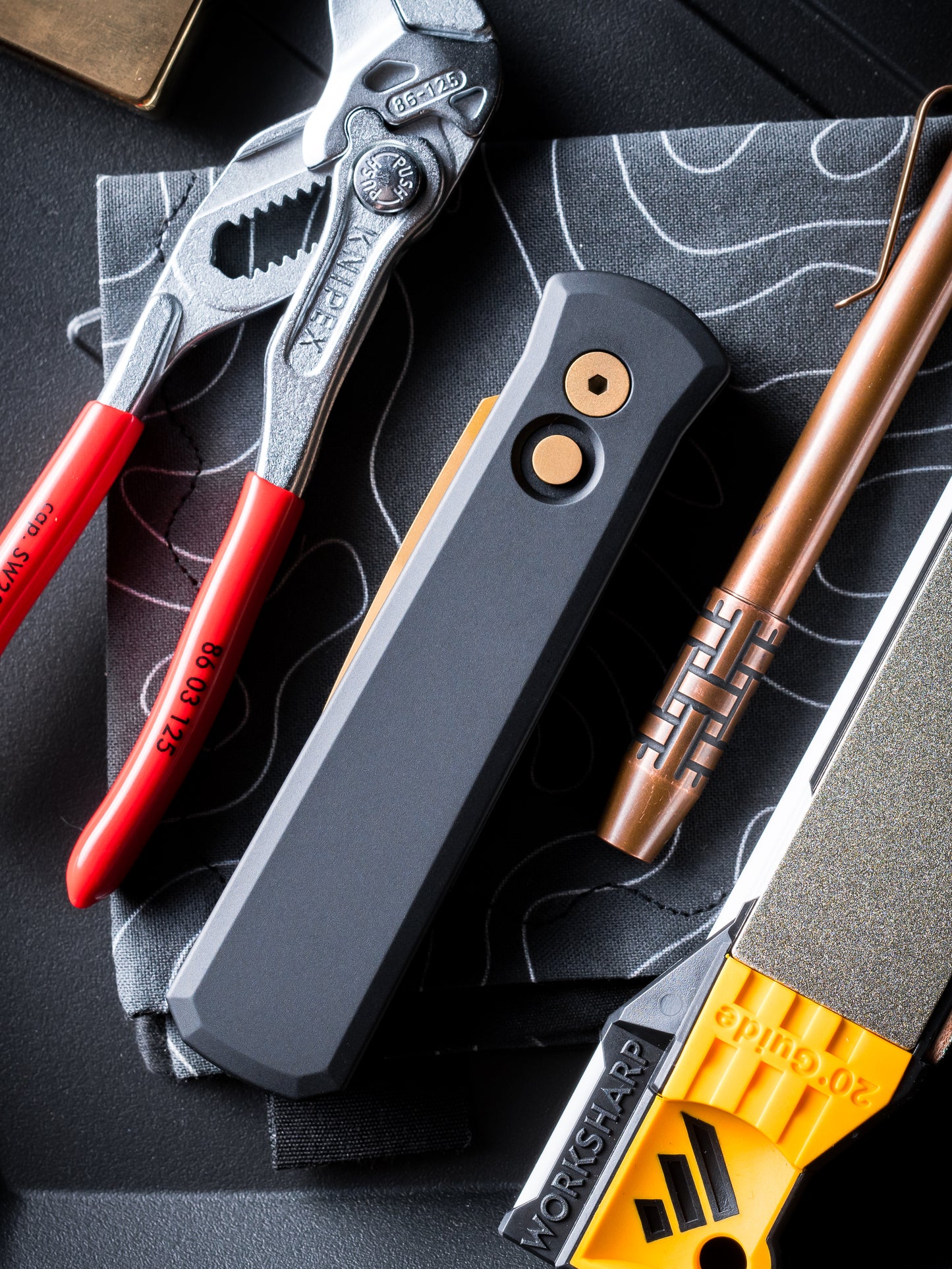 Pro-Tech-Pro-Tech 721.TAN Godson AUTO - Solid Black Handles - Tan PVD 154CM Blade - Matching Tan PVD Hardware-3-Urban Cutlery