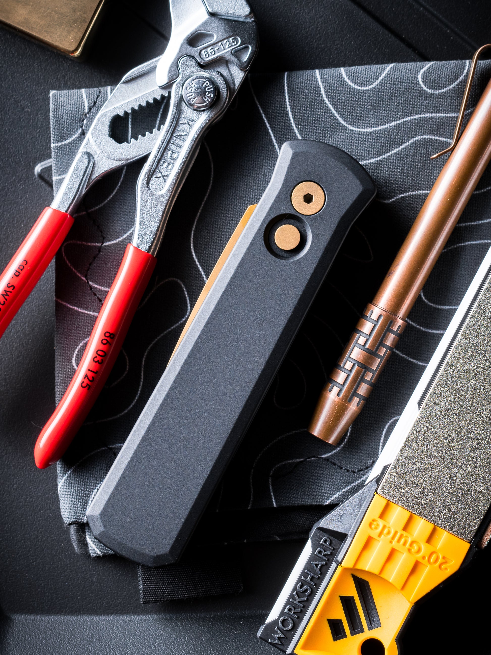 Pro-Tech-Pro-Tech 721.TAN Godson AUTO - Solid Black Handles - Tan PVD 154CM Blade - Matching Tan PVD Hardware-3-Urban Cutlery