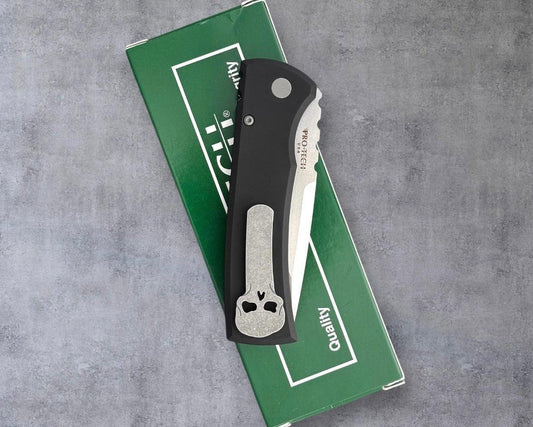 Pro-Tech-Pro-Tech Chaves Redencion Auto "Factory Seconds" - Black Handles - Stonewash S35vn Blade-1-Urban Cutlery
