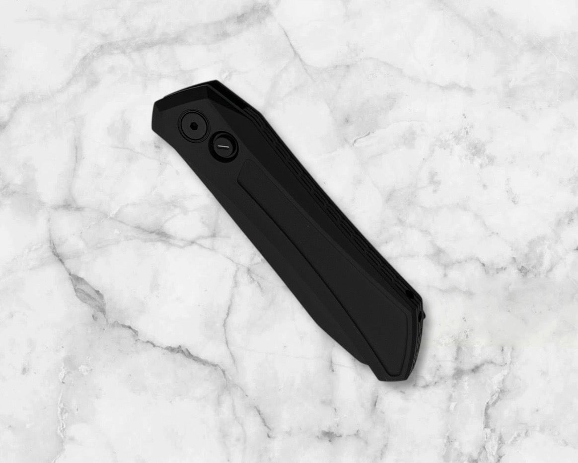 Pro-Tech-Pro-Tech DS103.Operator Dmitry Sinkevich Design Oligarch Auto - OPERATOR EDITION - Solid Black Handles - Sterile Black DLC Magnacut Blade - Tritium Push Button-4-Urban Cutlery