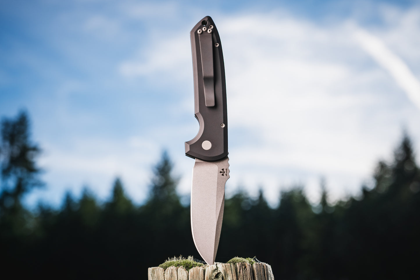 Pro-Tech-Pro-Tech Les George LG3101 Rockeye AUTO - Black Handle - Magnacut Blade - Blasted Hardware-2-Urban Cutlery