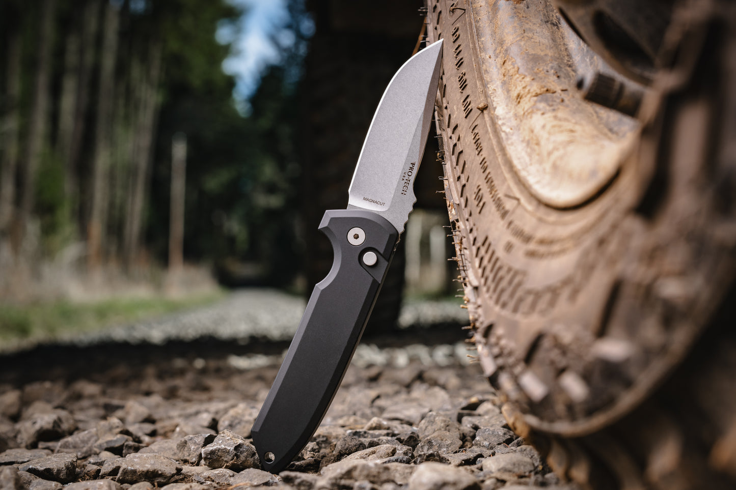 Pro-Tech-Pro-Tech Les George LG3101 Rockeye AUTO - Black Handle - Magnacut Blade - Blasted Hardware-3-Urban Cutlery