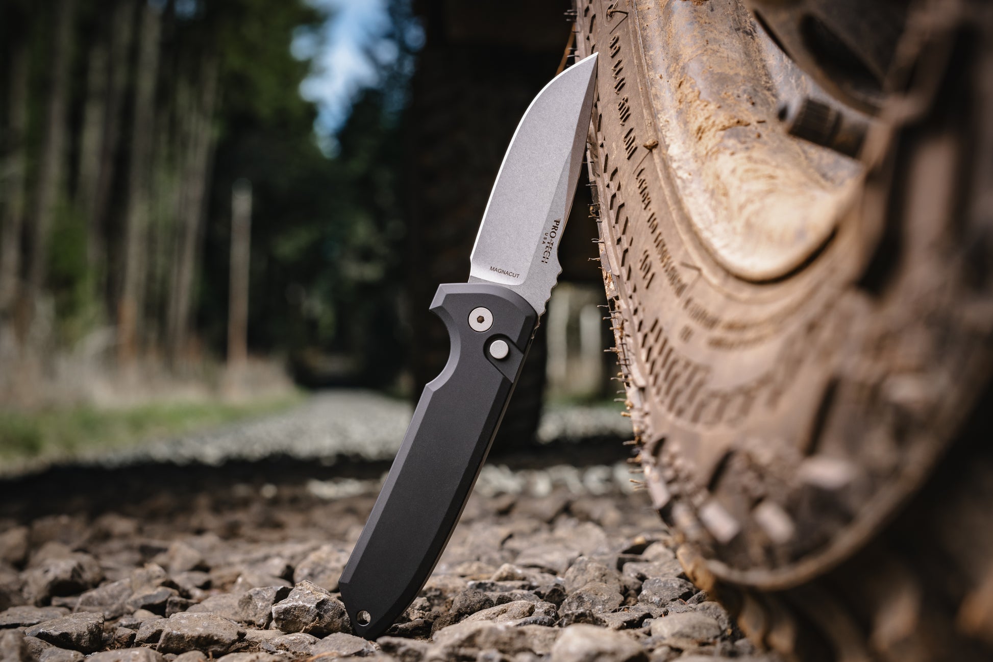 Pro-Tech-Pro-Tech Les George LG3101 Rockeye AUTO - Black Handle - Magnacut Blade - Blasted Hardware-3-Urban Cutlery