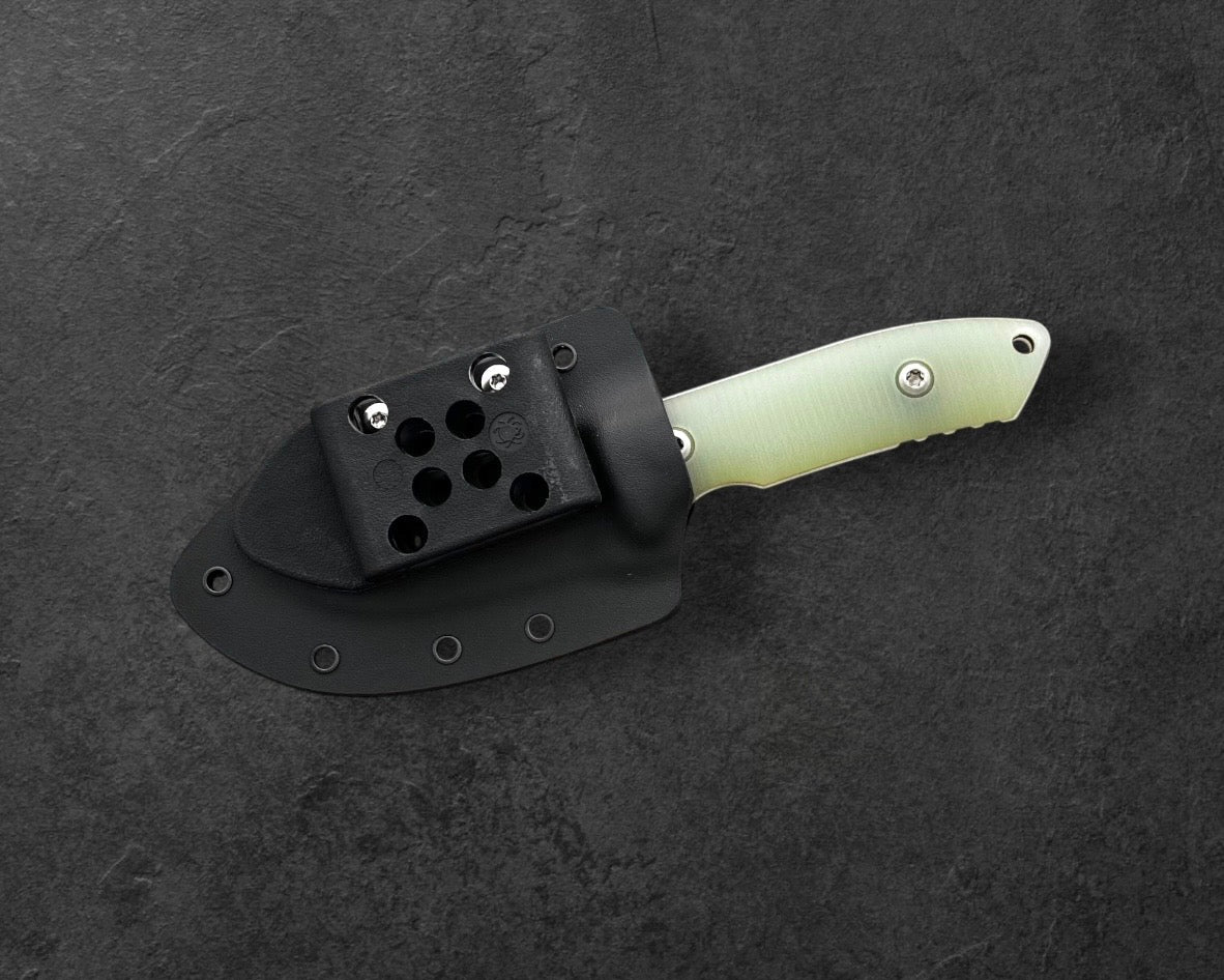 Pro-Tech-Pro-Tech Les George SBR Fixed Blade - Protech Les George SBR (Short Bladed Rockeye) Fixed Blade - 2 Tone Stonewash S35vn Blade - Natural G10 Handles - Kydex Sheath Included-3-Urban Cutlery