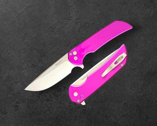 Pro-Tech-Pro-Tech Mordax (MX101-PURPLE) - Purple Handle - Stonewash Magnacut Blade - Blasted Mini Deep Carry Clip-1-Urban Cutlery