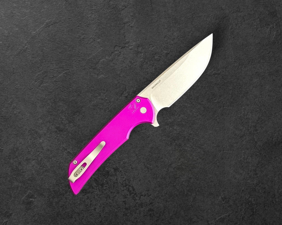 Pro-Tech-Pro-Tech Mordax (MX101-PURPLE) - Purple Handle - Stonewash Magnacut Blade - Blasted Mini Deep Carry Clip-3-Urban Cutlery