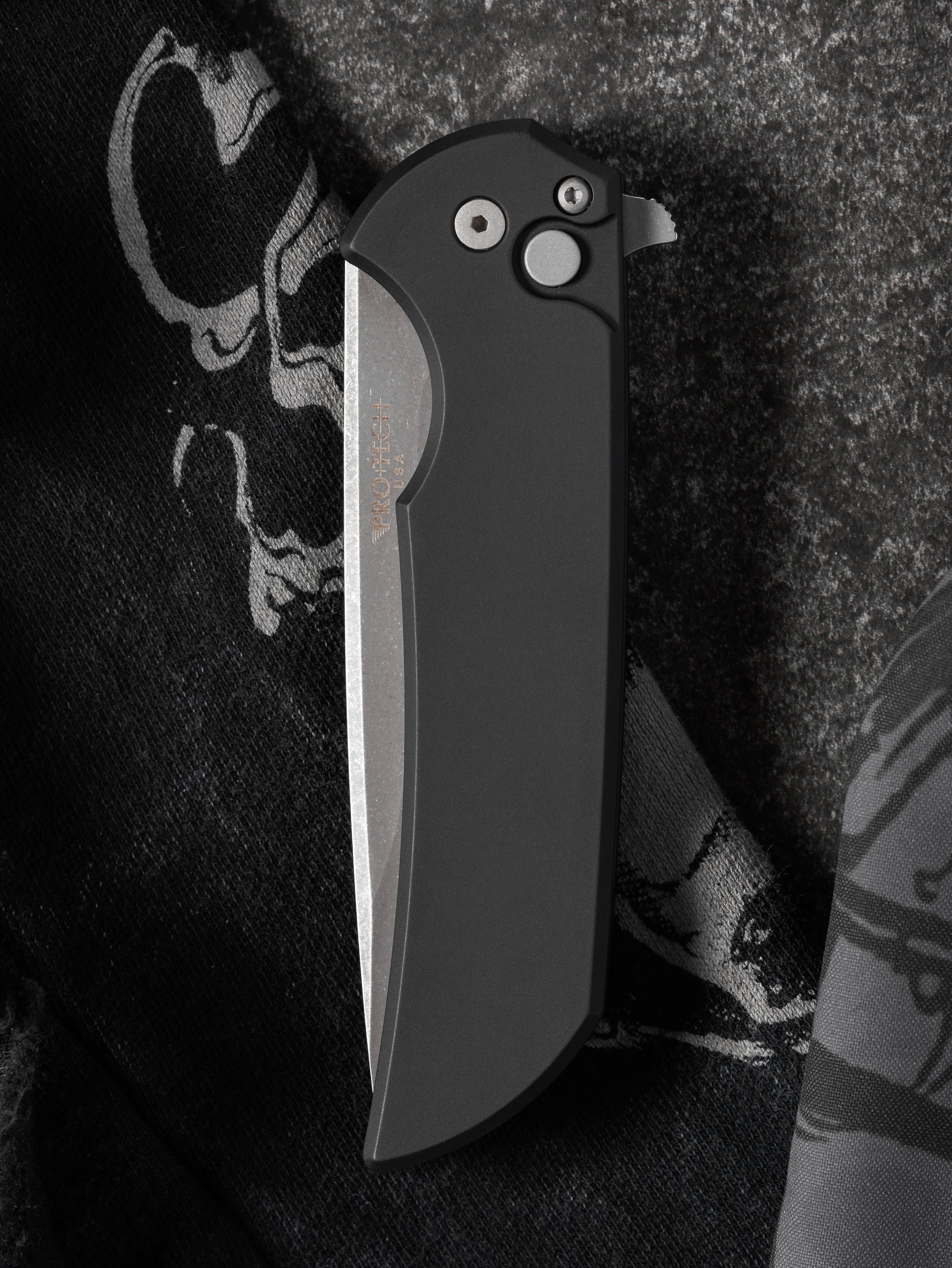 Pro-Tech-Pro-Tech Mordax (MX101.AW.20CV) - Black Handle - Acid Wash 20-CV Blade - Blasted Hardware-2-Urban Cutlery