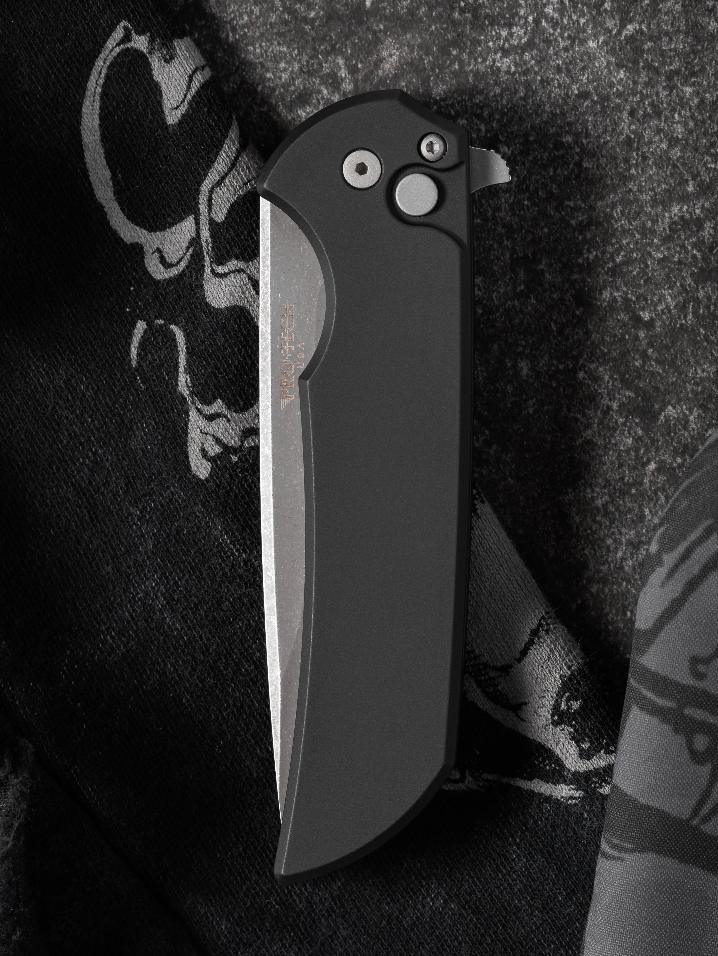 Pro-Tech-Pro-Tech Mordax (MX101.AW.20CV) - Black Handle - Acid Wash 20-CV Blade - Blasted Hardware-2-Urban Cutlery