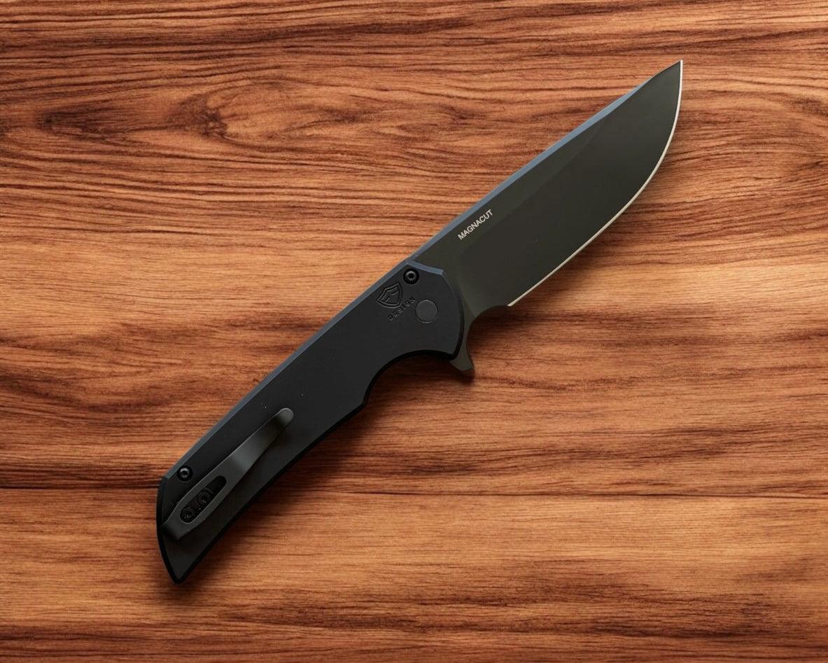 Pro-Tech-Pro-Tech Mordax (MX103) - Black Handle - DLC Black Magnacut Blade - DLC Black Mini Deep Carry Clip-3-Urban Cutlery