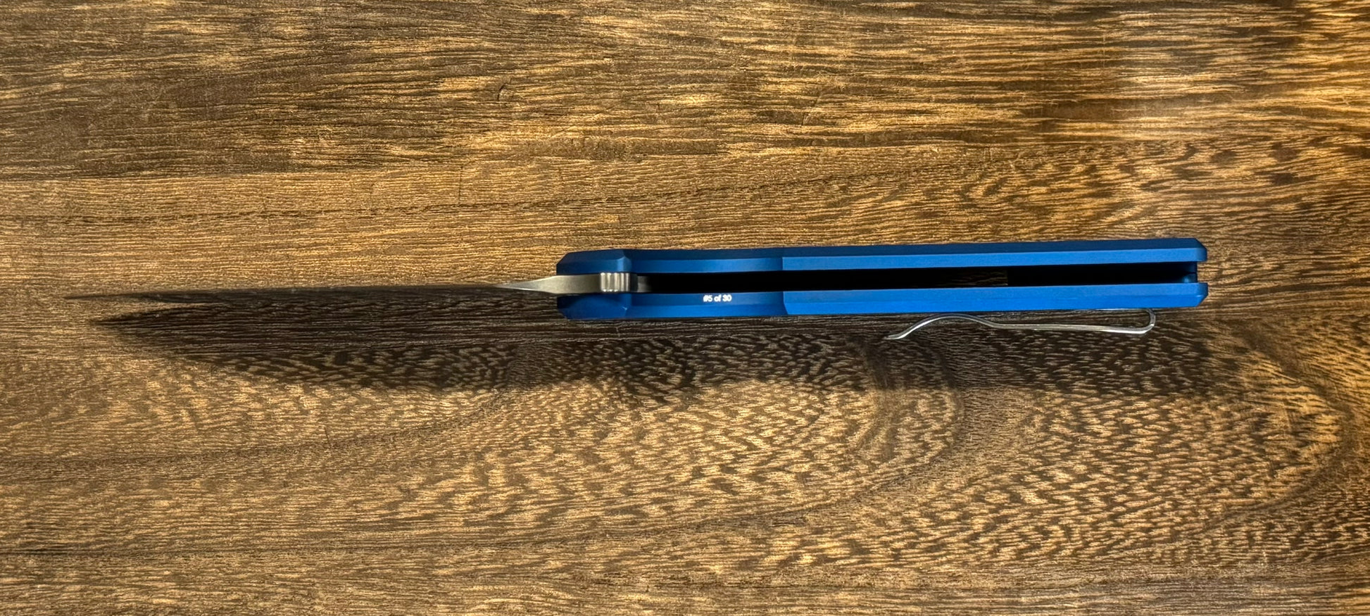 Pro-Tech-Pro-Tech NYC Watch Wind Up Exclusive Mordax - Blue Handle - Stonewash Magnacut Blade - Mosaic Pin Button - Satin Hardware and Accents /30-5-Urban Cutlery