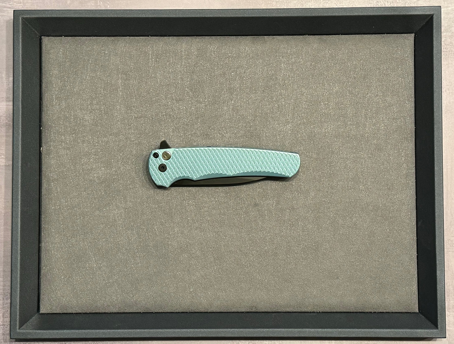 Pro-Tech-Pro-Tech NYCKS Special Malibu Ltd. Wharncliffe - Teal Dragon Scale Handle - Black Pearl Button - Black Magnacut Blade /75 - Brand New-4-Urban Cutlery