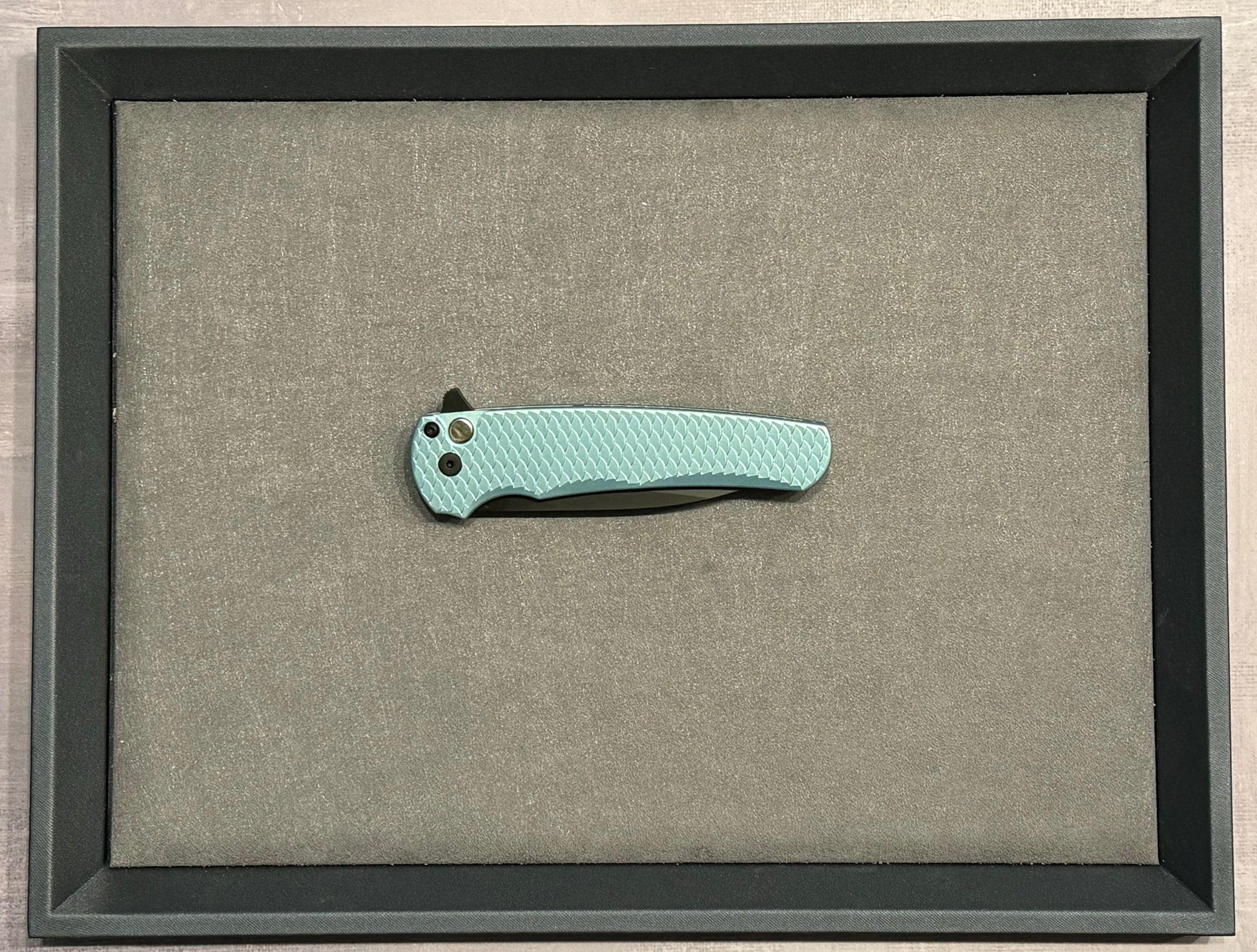 Pro-Tech-Pro-Tech NYCKS Special Malibu Ltd. Wharncliffe - Teal Dragon Scale Handle - Black Pearl Button - Black Magnacut Blade /75 - Brand New-4-Urban Cutlery