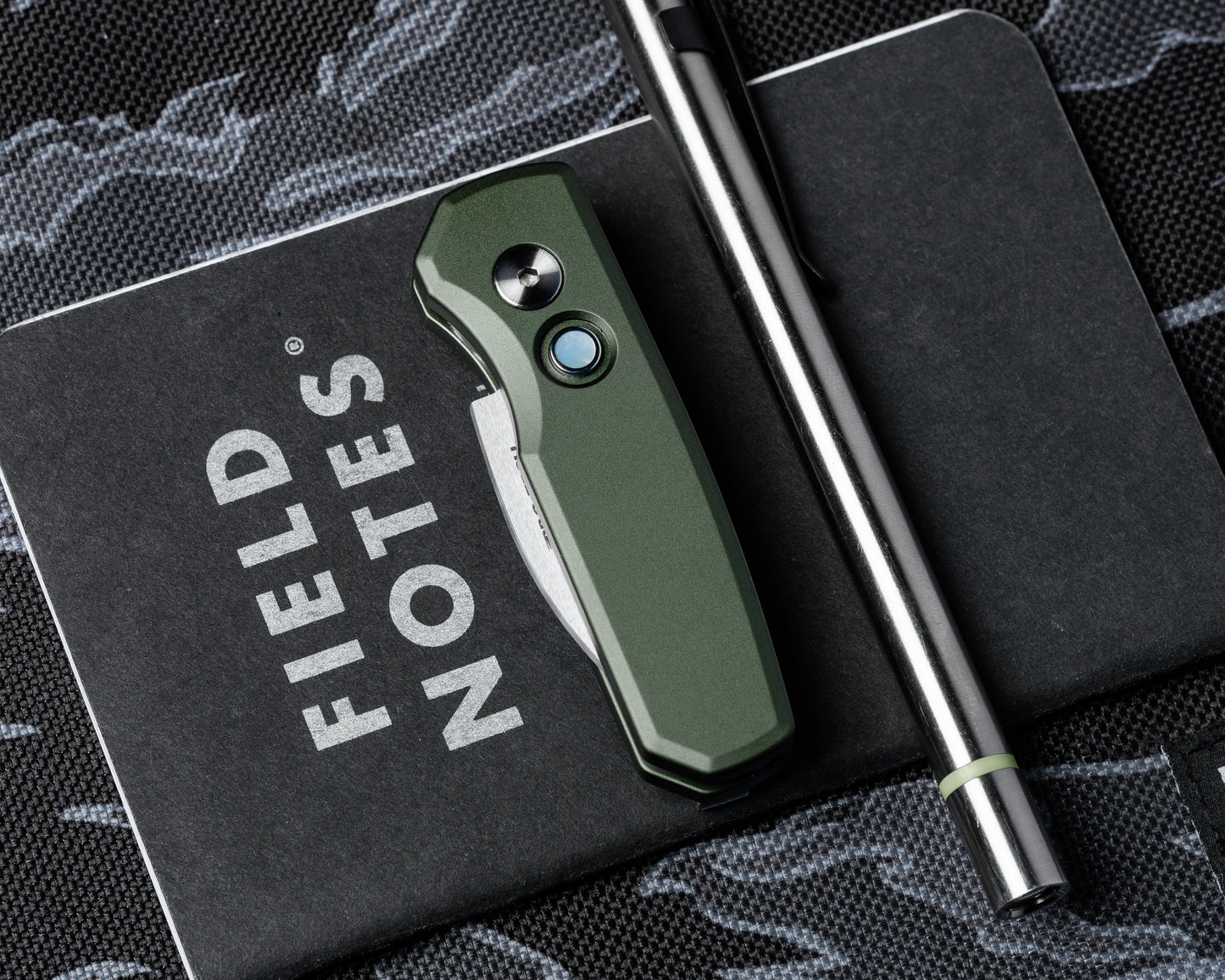 Pro-Tech-Pro-Tech R5300.LTD.Green Runt AUTO - Smooth Green Handle - Machine Satin MAGNACUT Wharncliffe Blade - Pearl Button - Satin Hardware-3-Urban Cutlery