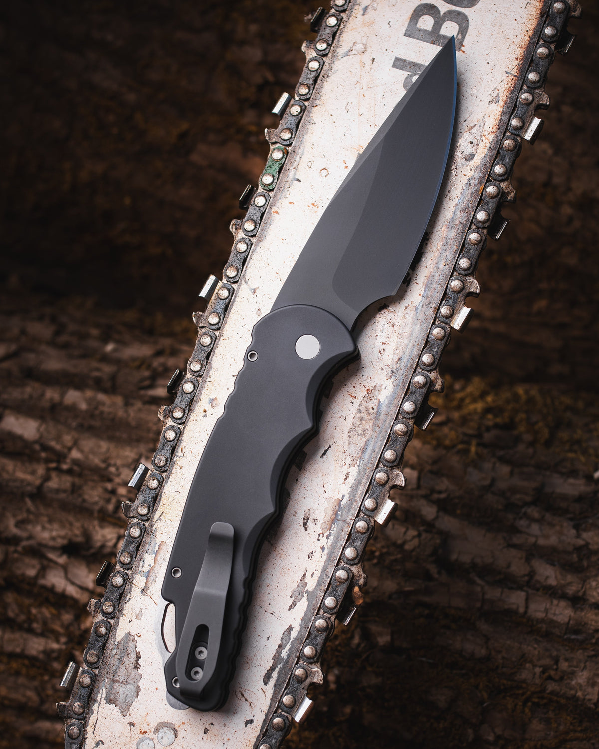 Pro-Tech-Pro-Tech T4103.MM TR-4 AUTO - Solid Black Handle - DLC Black Saber Grind MAGNAMAX Blade - Secondary Slide Safety - Glass Breaker-2-Urban Cutlery