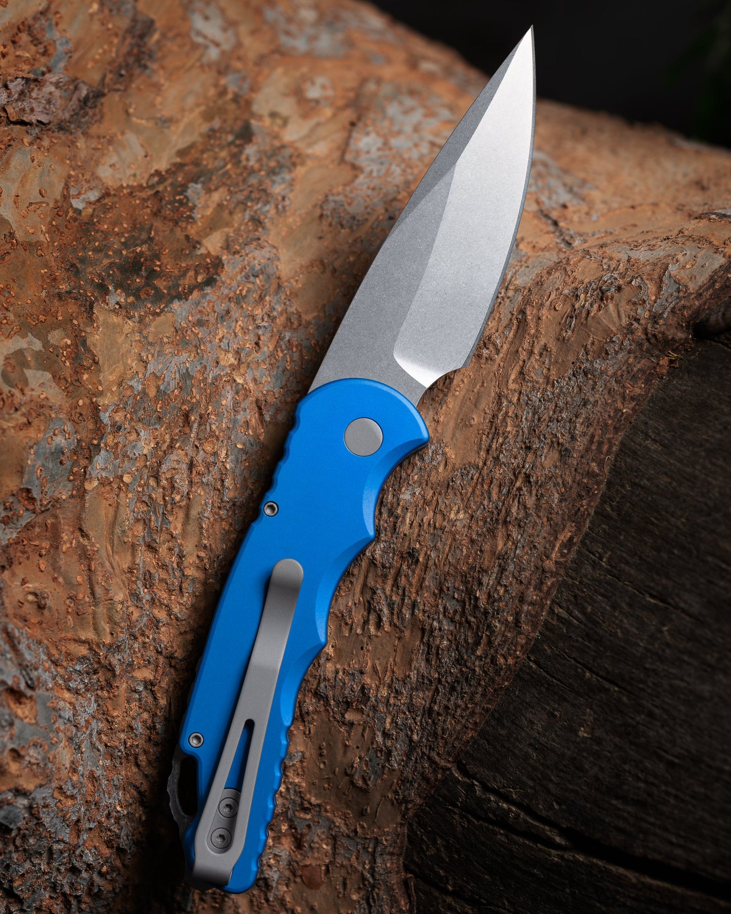 Pro-Tech-Pro-Tech T501.Blue TR-5 AUTO - Blue Handle - Stonewash S35VN Blade - Secondary Slide Safety-2-Urban Cutlery