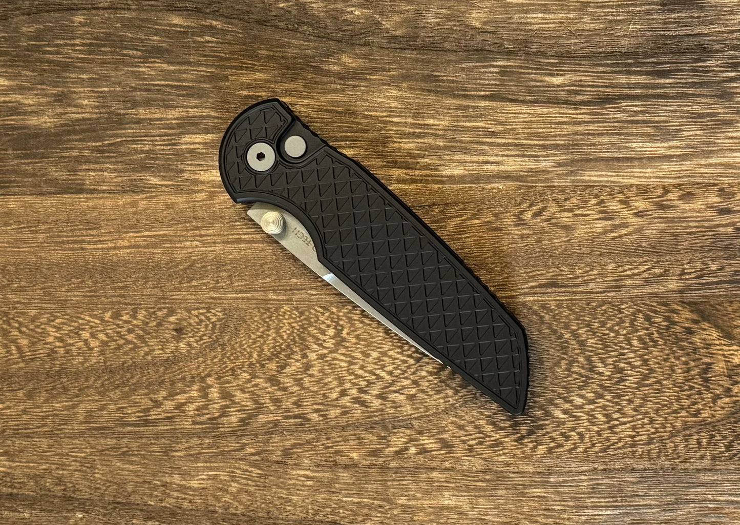 Pro-Tech-Pro-Tech TR-3 INTEGRITY Manual - Relic Textured Black Handle - Stonewash S35vn Blade - Black Wide Deep Carry Clip-3-Urban Cutlery