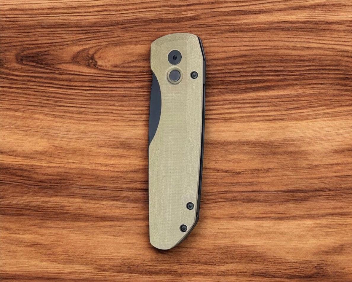 Pro-Tech-Pro-Tech Vero Synapse Auto - Black Aluminum and Green Linen Micarta Handle - DLC Black Magnacut Blade - Black Hardware - Black Signature Vero Clip-4-Urban Cutlery