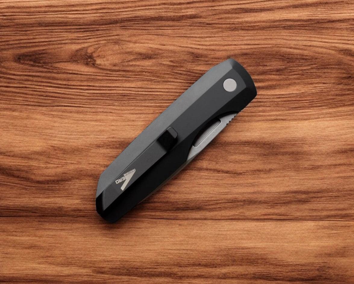 Pro-Tech-Pro-Tech Vero Synapse Auto - Black Aluminum and Micarta Handle - Stonewash Magnacut Blade - Blasted Hardware - Black Signature Vero Clip-5-Urban Cutlery