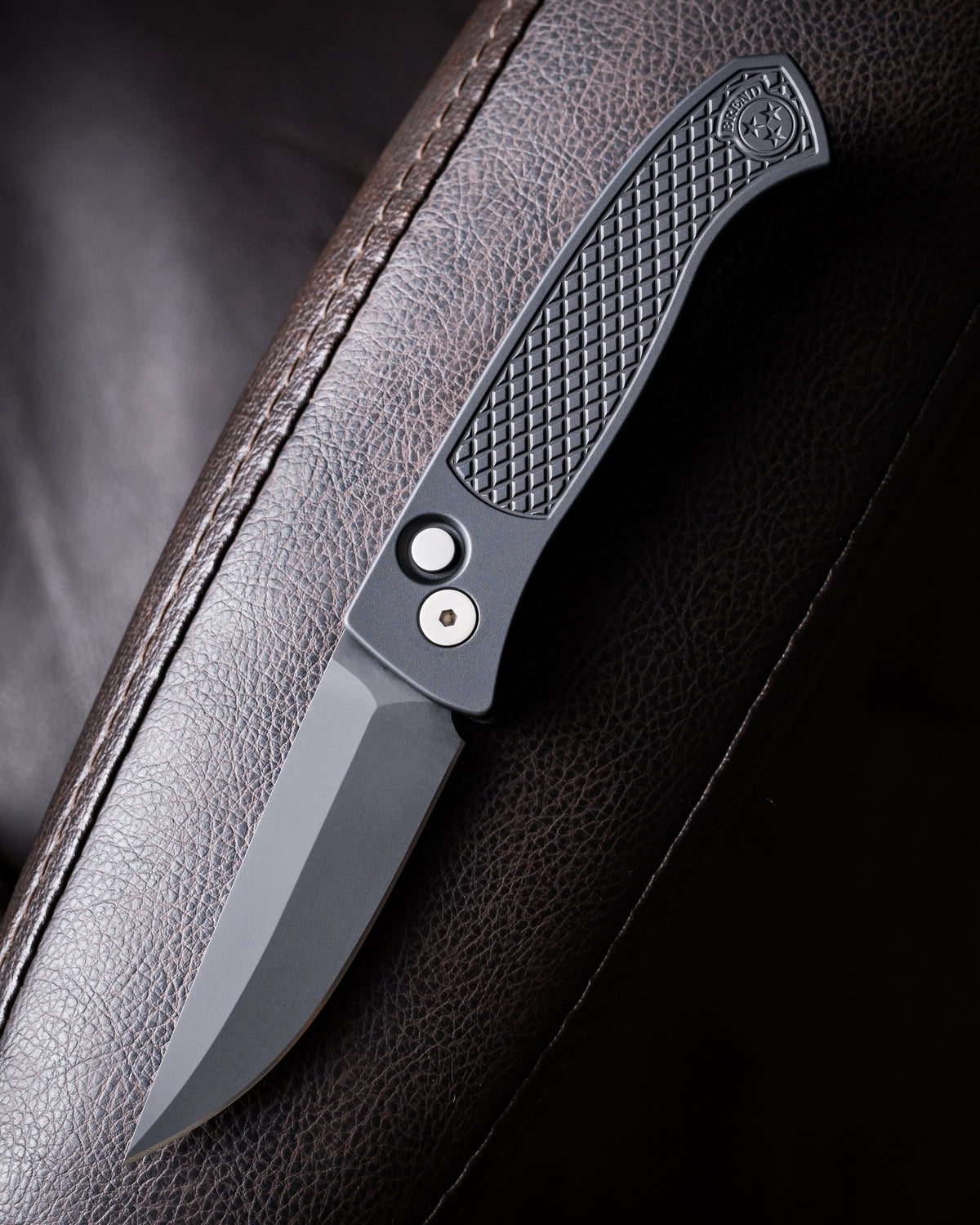 Pro-Tech-Pro-Tech WB1106 Brend Classic Auto - Diamond Textured Black Handles - DLC Black Magnacut Blade - Blasted Hardware-1-Urban Cutlery
