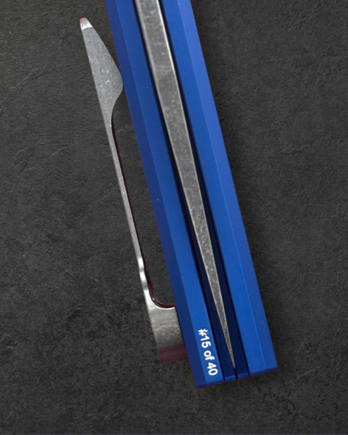 Pro-Tech-Pro-Tech x Chaves CCKSF26.RCS2101.AW.LTD.Blue CCKS Fall 2026 Exclusive Scapegoat Full-Size Auto - Blue Handles - Acid Wash Magnacut Blade - Abalone Button - Stonewash Titanium Milled Skull Clip /40-2-Urban Cutlery