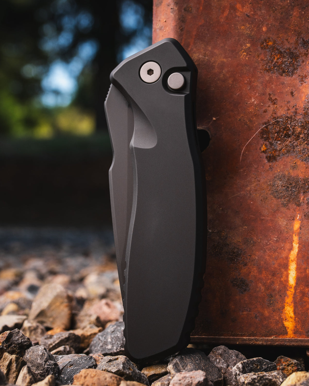 Pro-Tech-ProTech x Spartan Blades Pallas SB1103 Auto - Black Handles - DLC Black Magnacut Blade - Blasted Hardware-3-Urban Cutlery