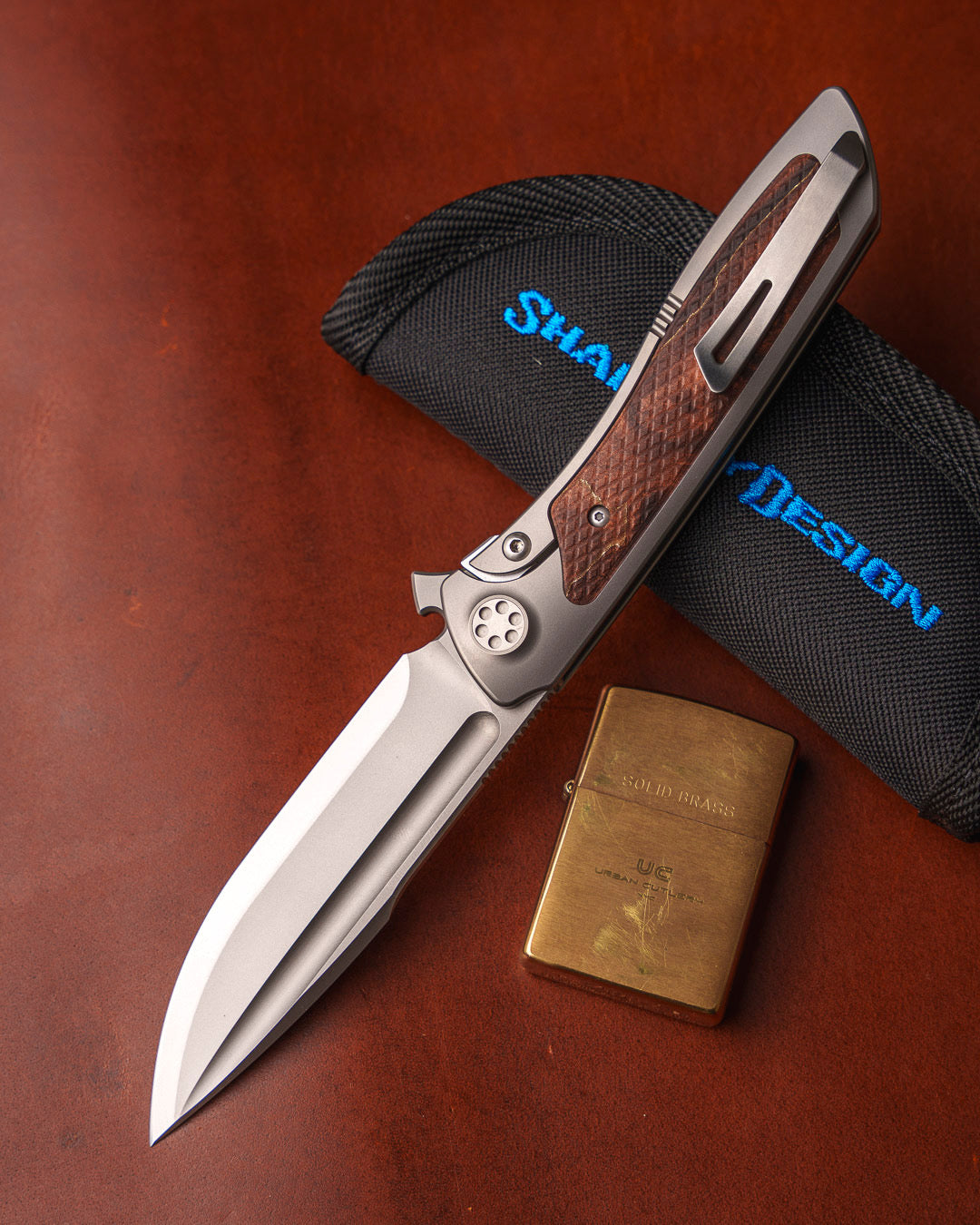 Sharp by Design-Sharp by Design T10 – Brown VC Copper Net Infused Inlay Handles - Etched Blade-2-Urban Cutlery
