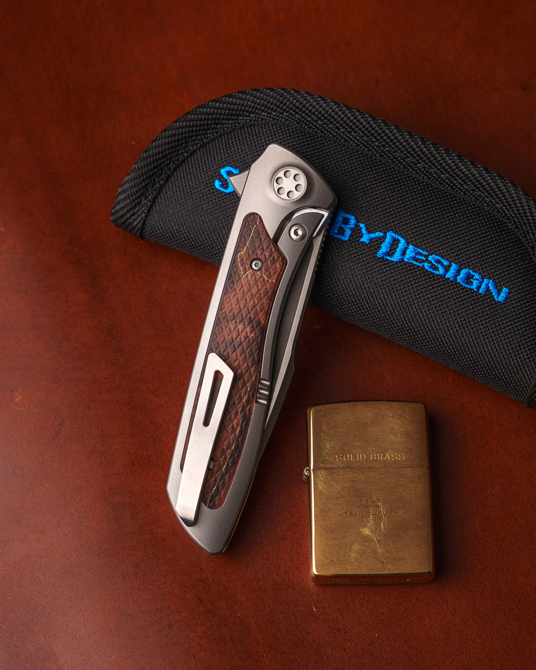 Sharp by Design-Sharp by Design T10 – Brown VC Copper Net Infused Inlay Handles - Etched Blade-4-Urban Cutlery