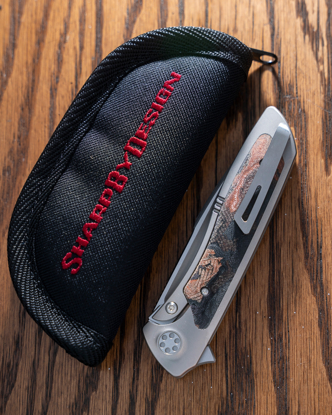 Sharp by Design-Sharp by Design T10 – Burl Micarta Inlay Handle - Hand Rubbed Blade-3-Urban Cutlery