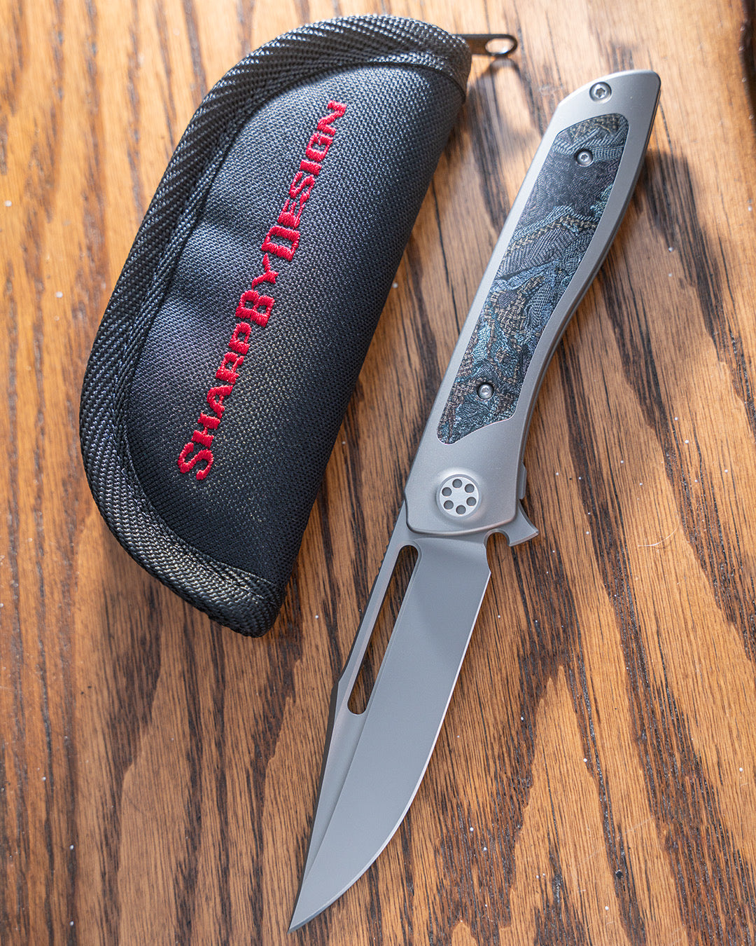 Sharp by Design-Sharp by Design T10 – Burl Micarta Inlay Handle - Slotted Blade-1-Urban Cutlery
