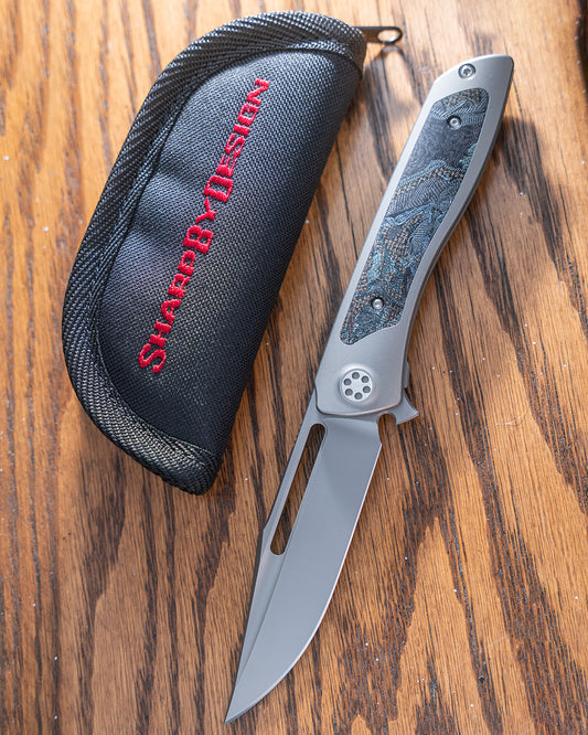 Sharp by Design-Sharp by Design T10 – Burl Micarta Inlay Handle - Slotted Blade-1-Urban Cutlery