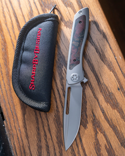 Sharp by Design-Sharp by Design T10 – Burl Micarta Inlay Handle - Slotted Blade w/ Satin Flat-1-Urban Cutlery