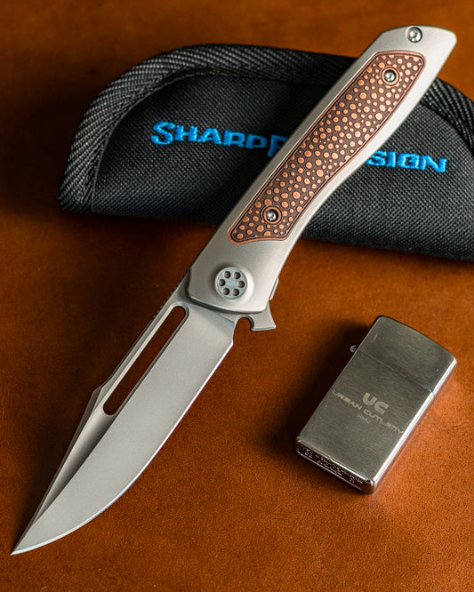 Sharp by Design-Sharp by Design T10 – Copper Inlay Handles #5 - Slotted Blade-1-Urban Cutlery