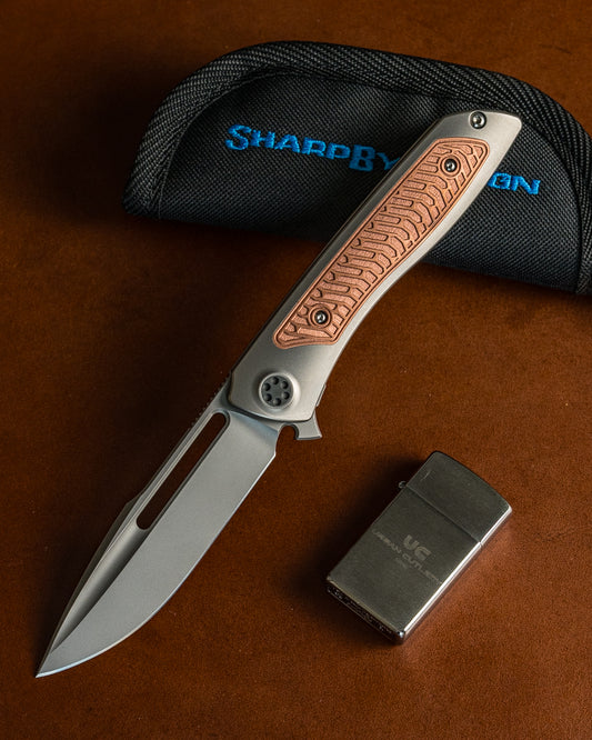 Sharp by Design-Sharp by Design T10 – Copper Inlay Handles #6 - Slotted Blade (Copy)-1-Urban Cutlery