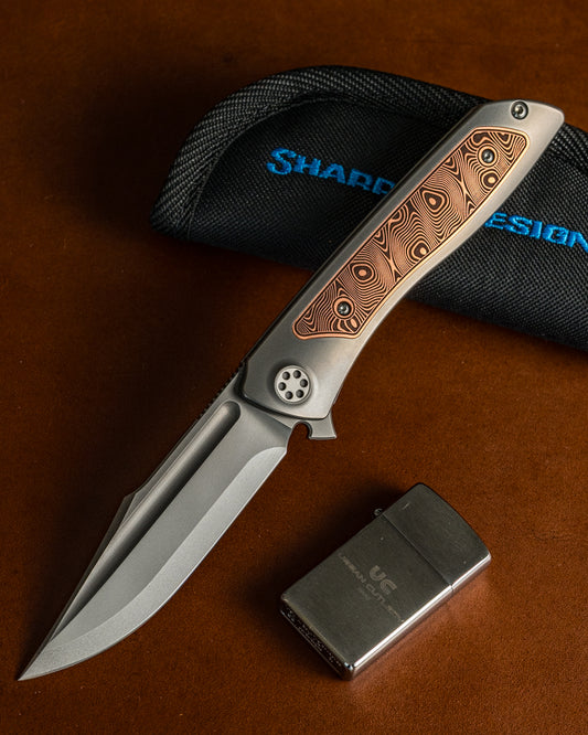 Sharp by Design-Sharp by Design T10 – Copper Inlay Handles #7 - Etched Blade-1-Urban Cutlery