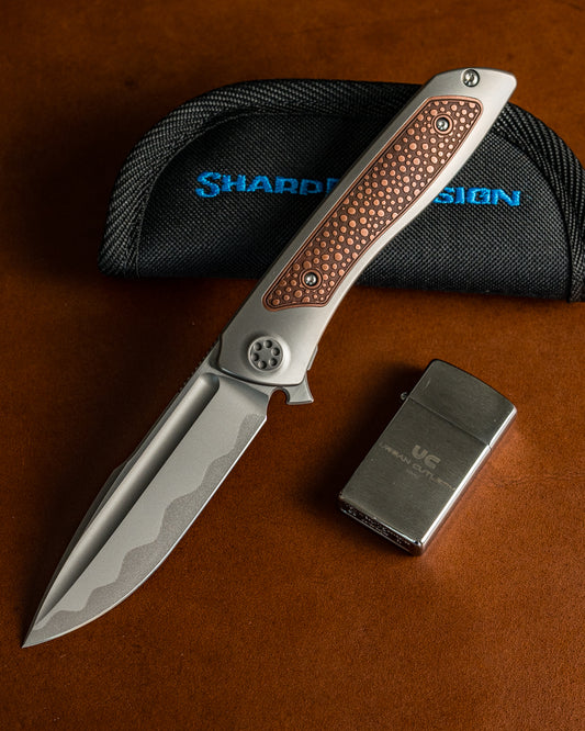 Sharp by Design-Sharp by Design T10 – Copper Inlay Handles #8 - Etched Blade-1-Urban Cutlery