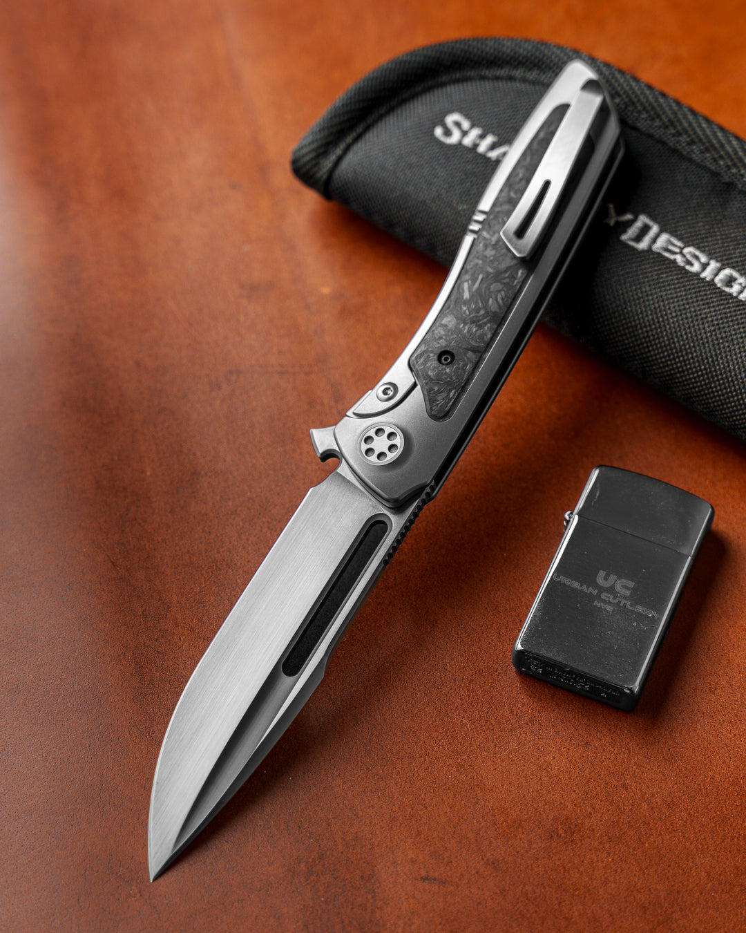 Sharp by Design-Sharp by Design T10 – FC Dark Matter Green Glow Inlay Handle - Hand Rubbed & Slotted Blade-3-Urban Cutlery