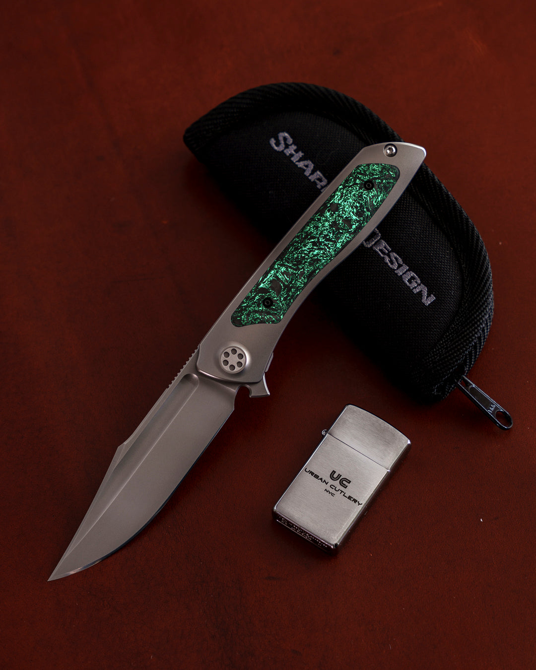 Sharp by Design-Sharp by Design T10 – FC Dark Matter Green Glow Inlay Handles (Copy)-2-Urban Cutlery