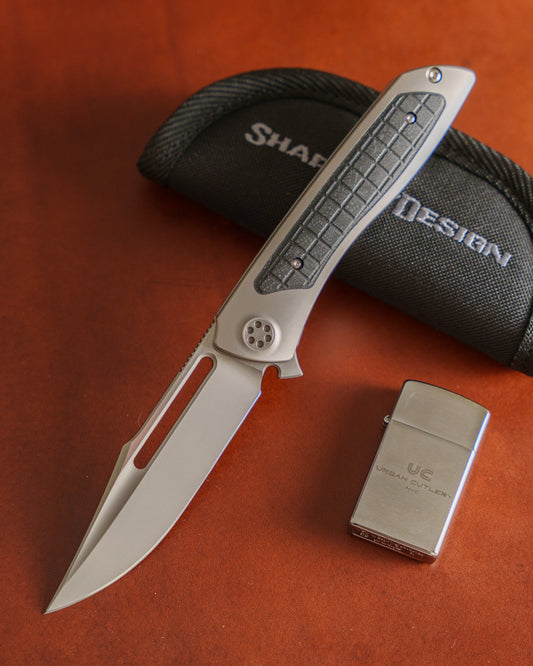 Sharp by Design-Sharp by Design T10 – Frag G10 Inlay Handles #5 - Slotted Blade-1-Urban Cutlery