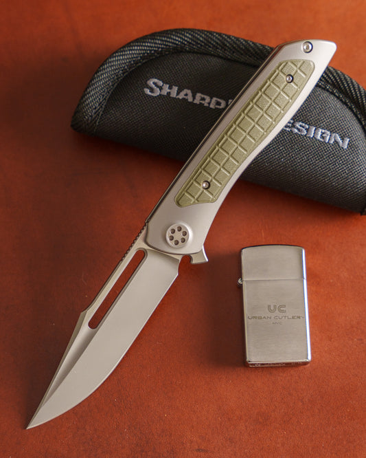 Sharp by Design-Sharp by Design T10 – Frag Marble G10 Inlay Handles #2 - Slotted Blade-1-Urban Cutlery