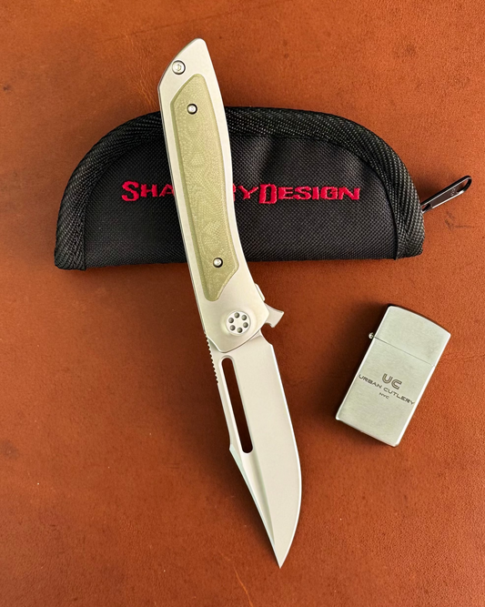 Sharp by Design-Sharp by Design T10 – Marble G10 Inlay Handles #3 - Slotted Blade-1-Urban Cutlery