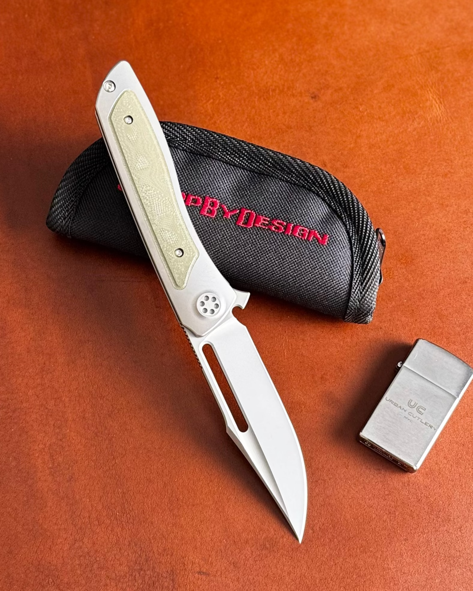 Sharp by Design-Sharp by Design T10 – Marble G10 Inlay Handles #3 - Slotted Blade-2-Urban Cutlery