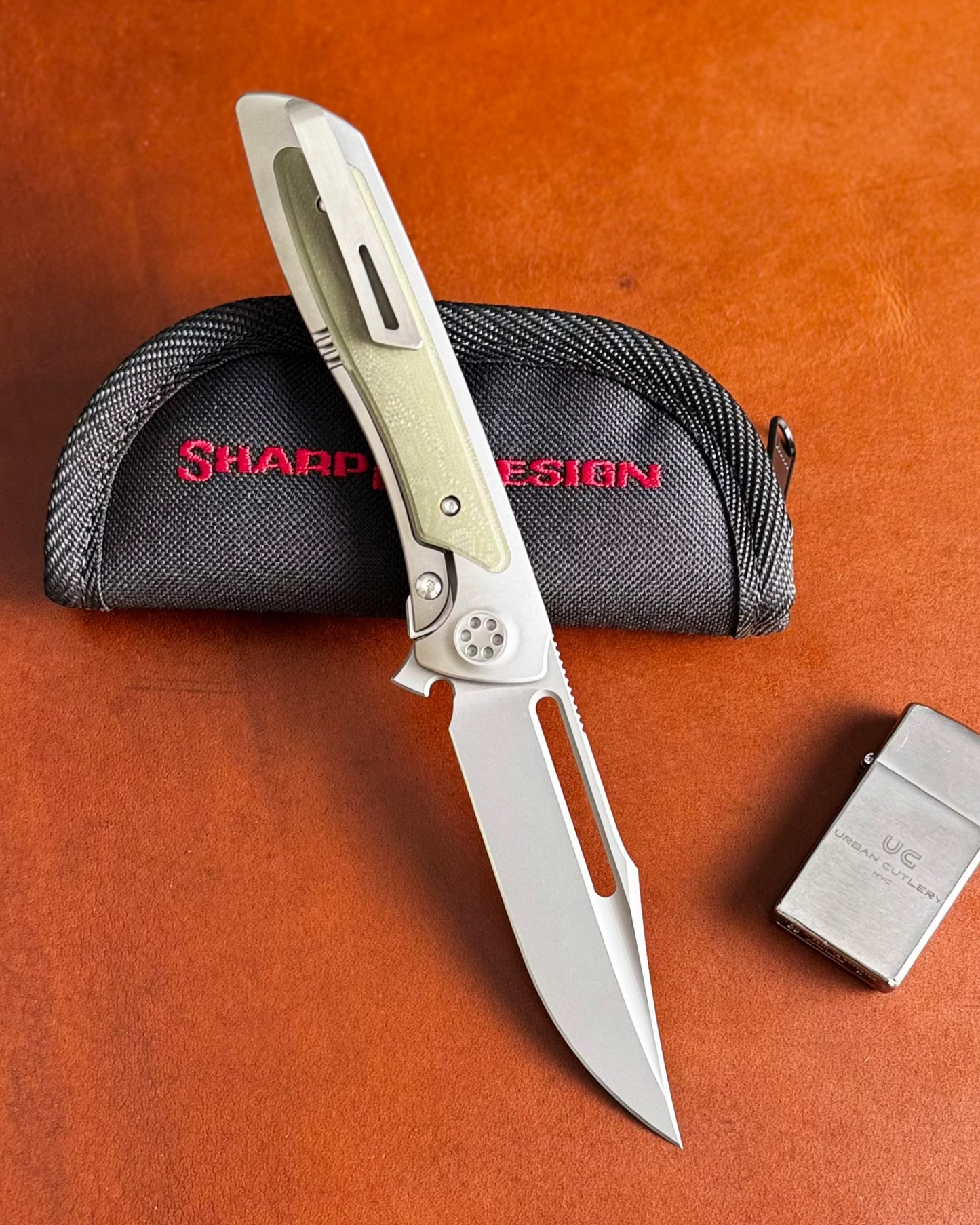 Sharp by Design-Sharp by Design T10 – Marble G10 Inlay Handles #3 - Slotted Blade-3-Urban Cutlery
