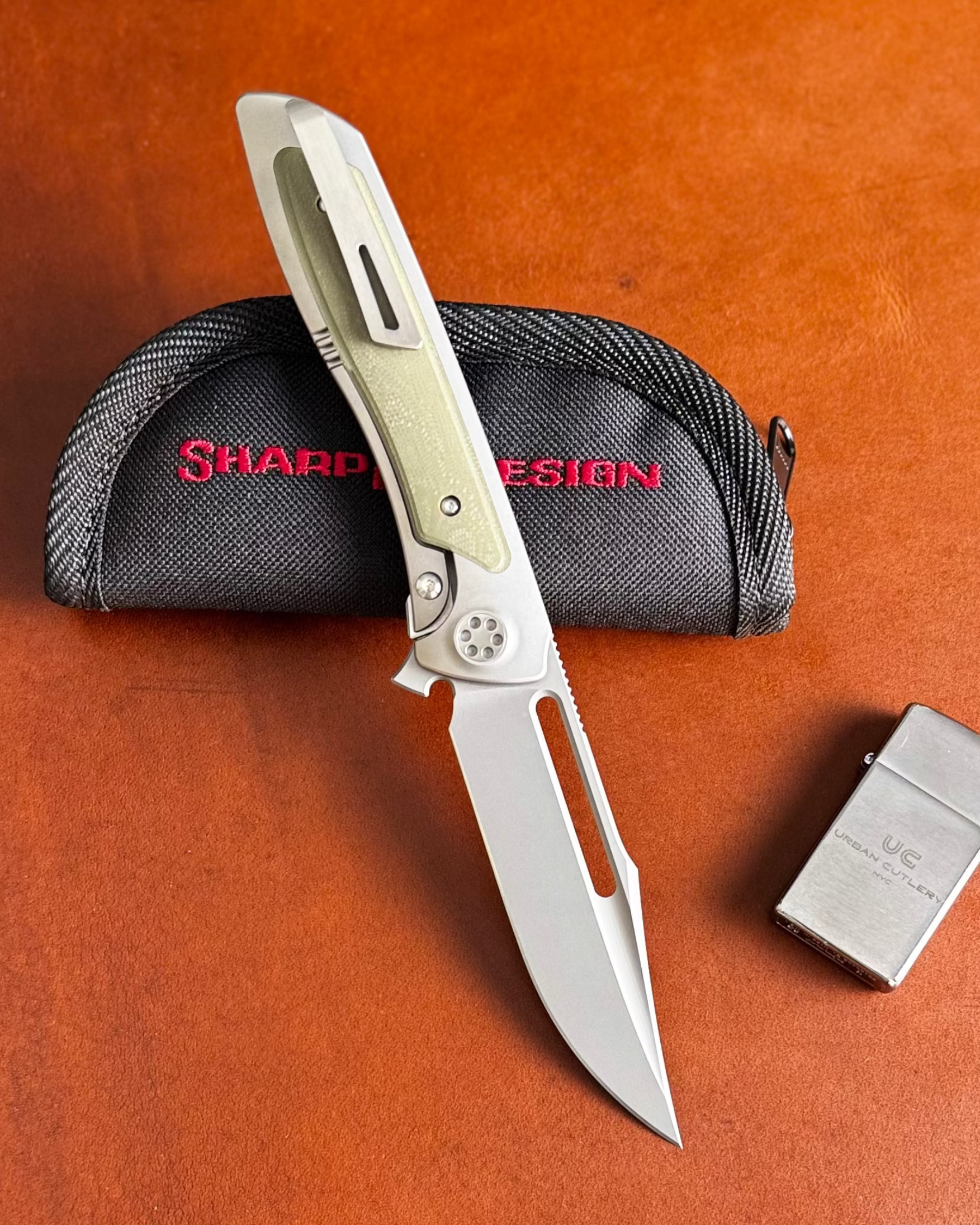 Sharp by Design-Sharp by Design T10 – Marble G10 Inlay Handles #3 - Slotted Blade-3-Urban Cutlery