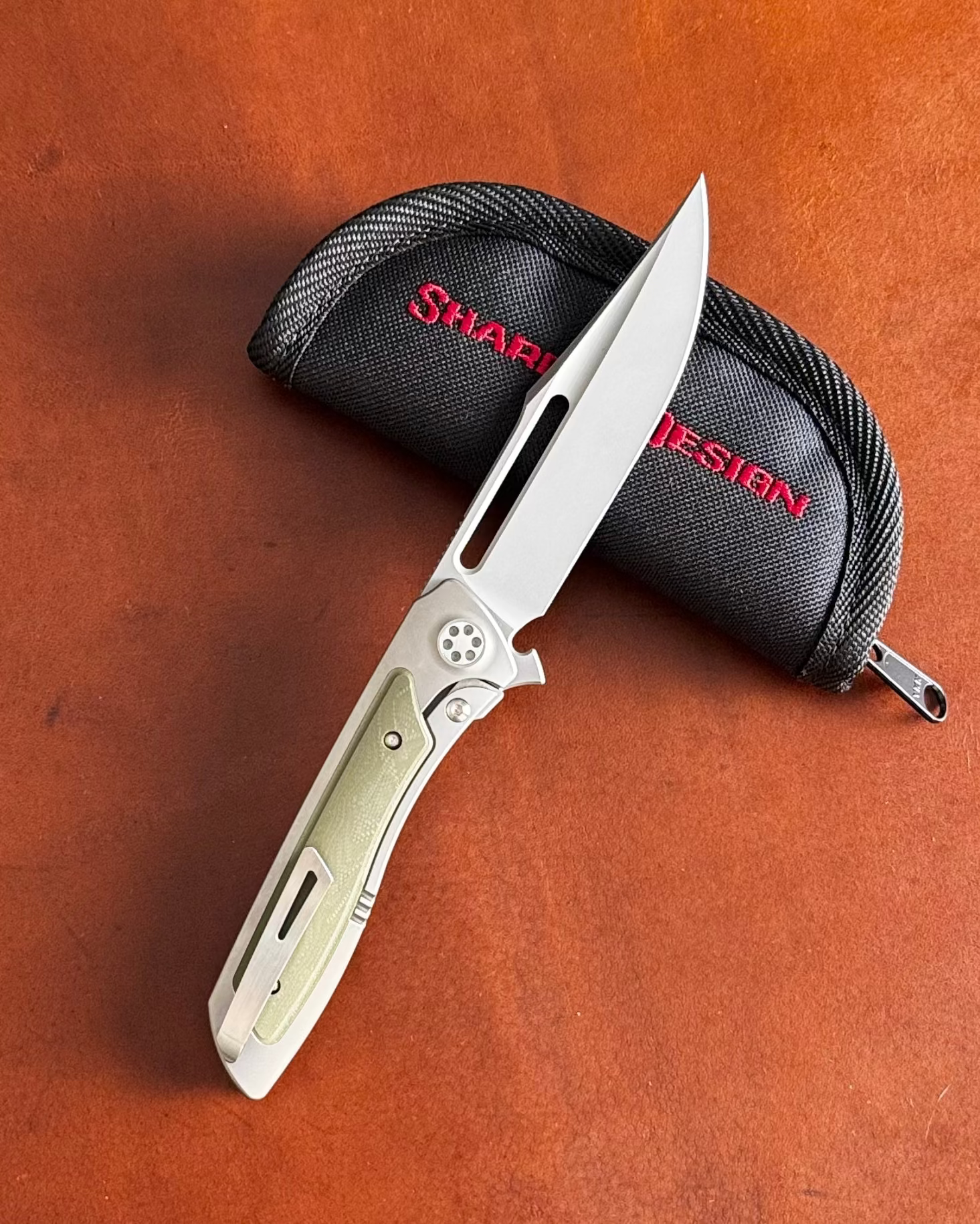 Sharp by Design-Sharp by Design T10 – Marble G10 Inlay Handles #3 - Slotted Blade-4-Urban Cutlery