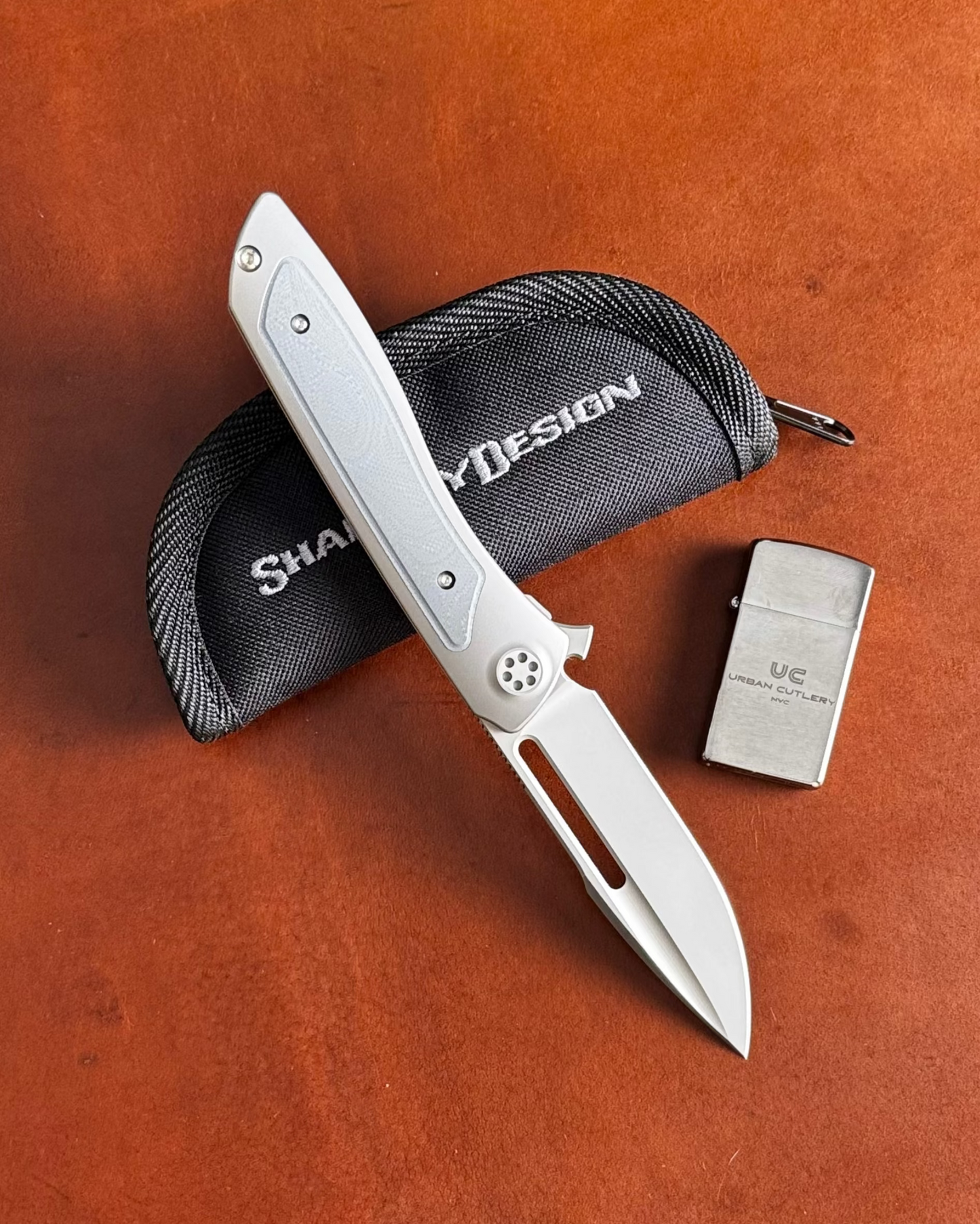 Sharp by Design-Sharp by Design T10 – Marble G10 Inlay Handles #6 - Slotted Blade-2-Urban Cutlery