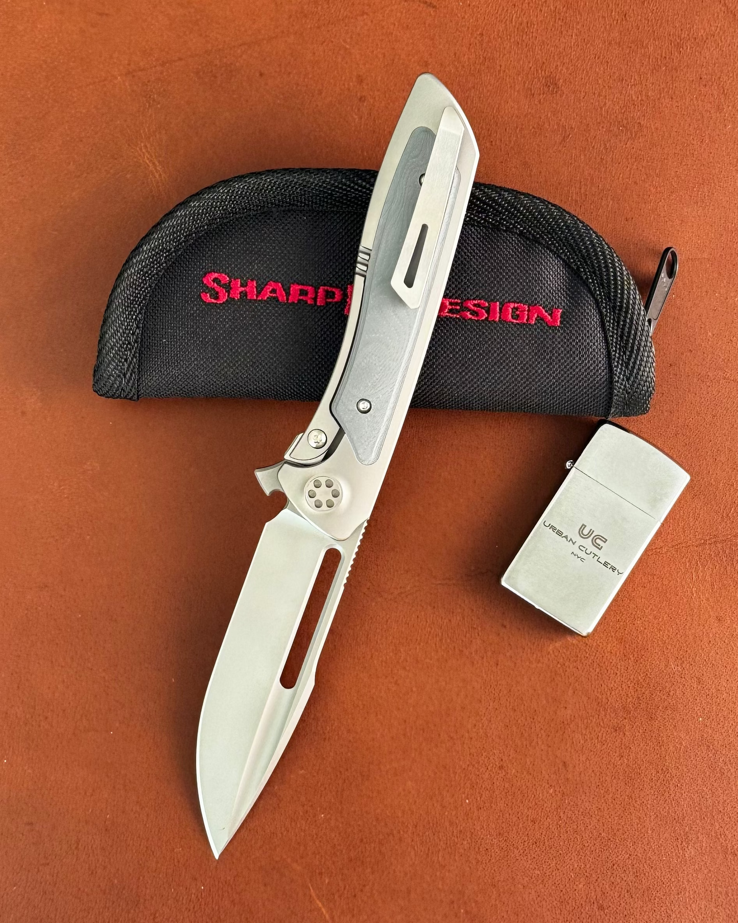 Sharp by Design-Sharp by Design T10 – Marble G10 Inlay Handles #6 - Slotted Blade-2-Urban Cutlery