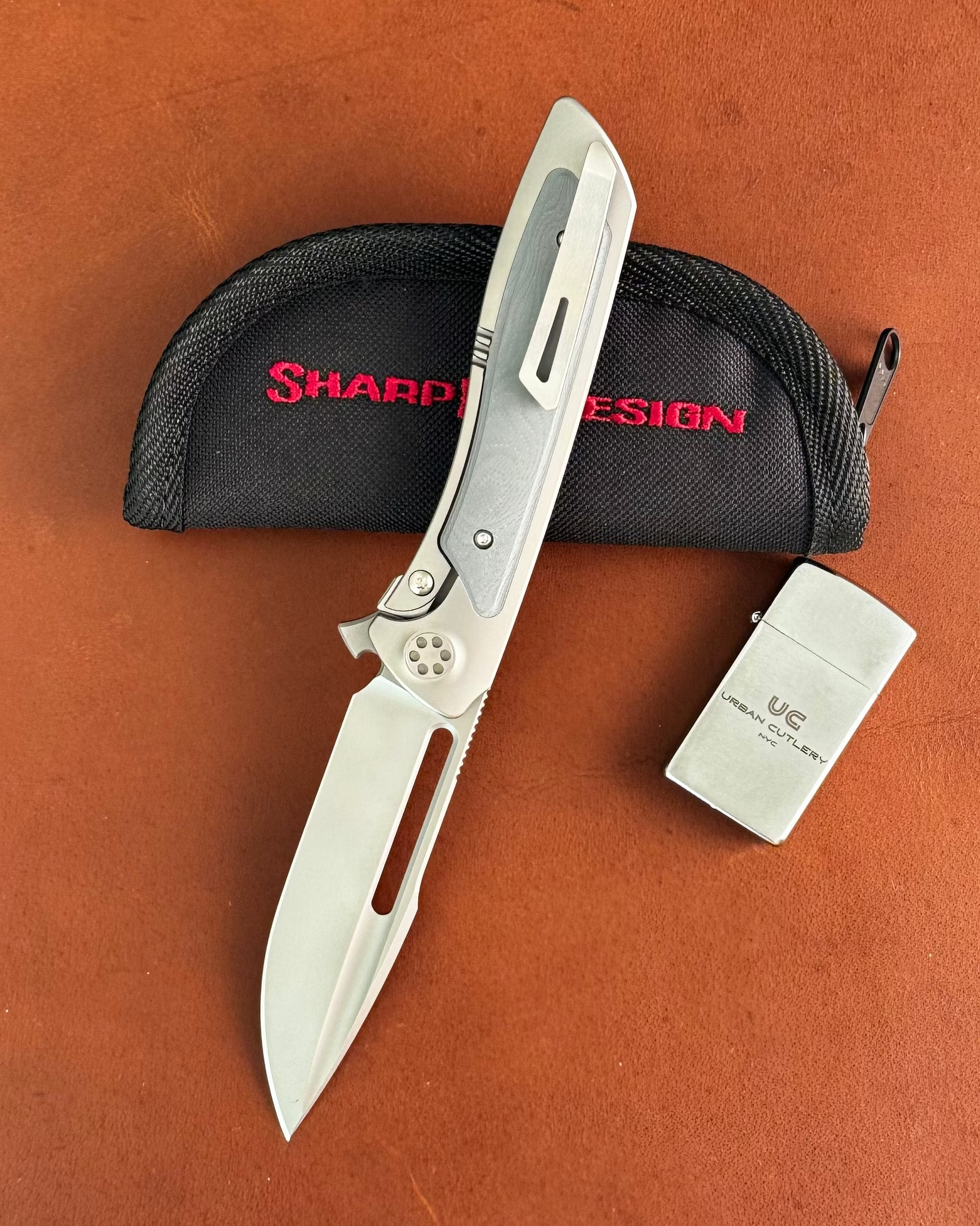 Sharp by Design-Sharp by Design T10 – Marble G10 Inlay Handles #6 - Slotted Blade-2-Urban Cutlery