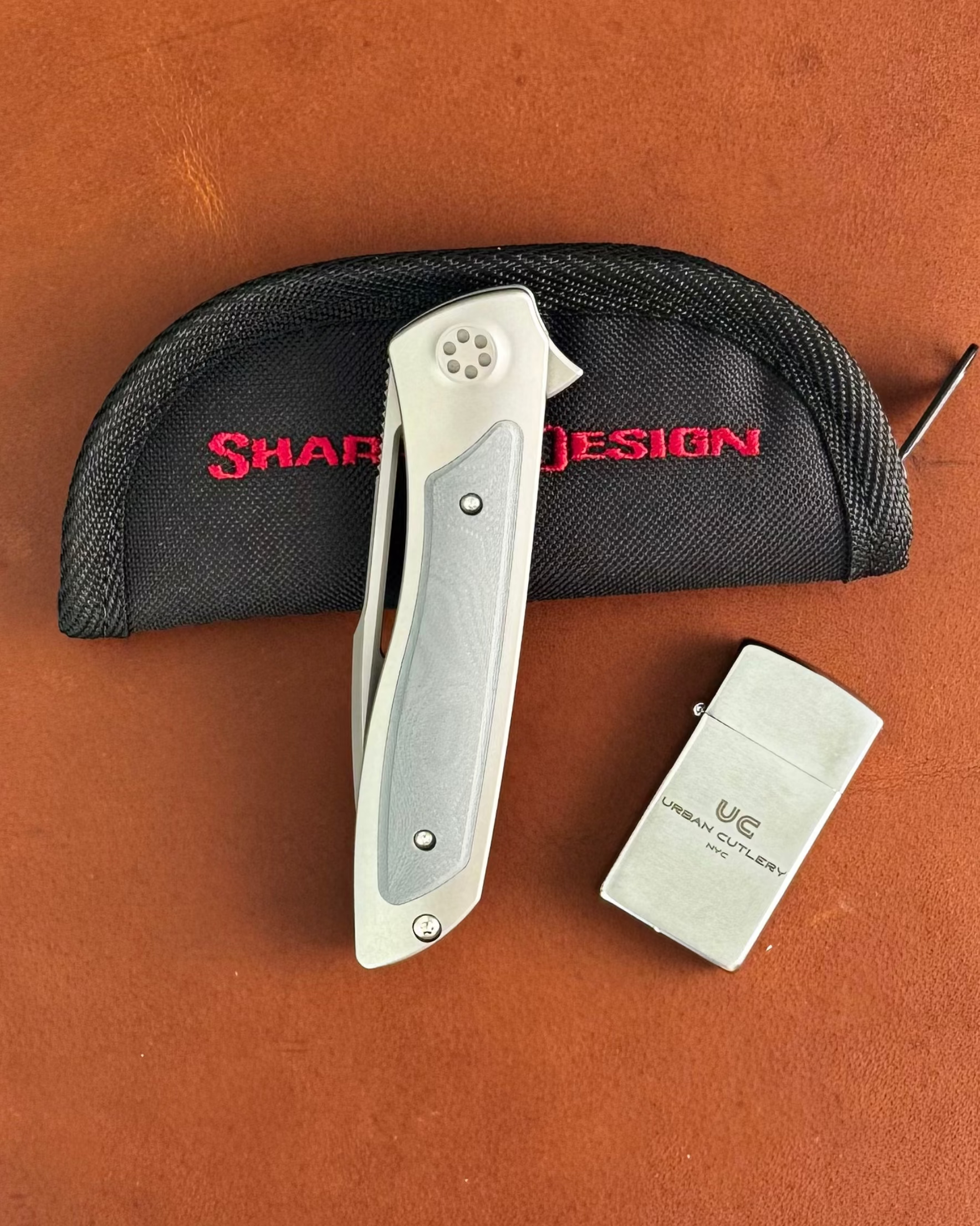Sharp by Design-Sharp by Design T10 – Marble G10 Inlay Handles #6 - Slotted Blade-3-Urban Cutlery