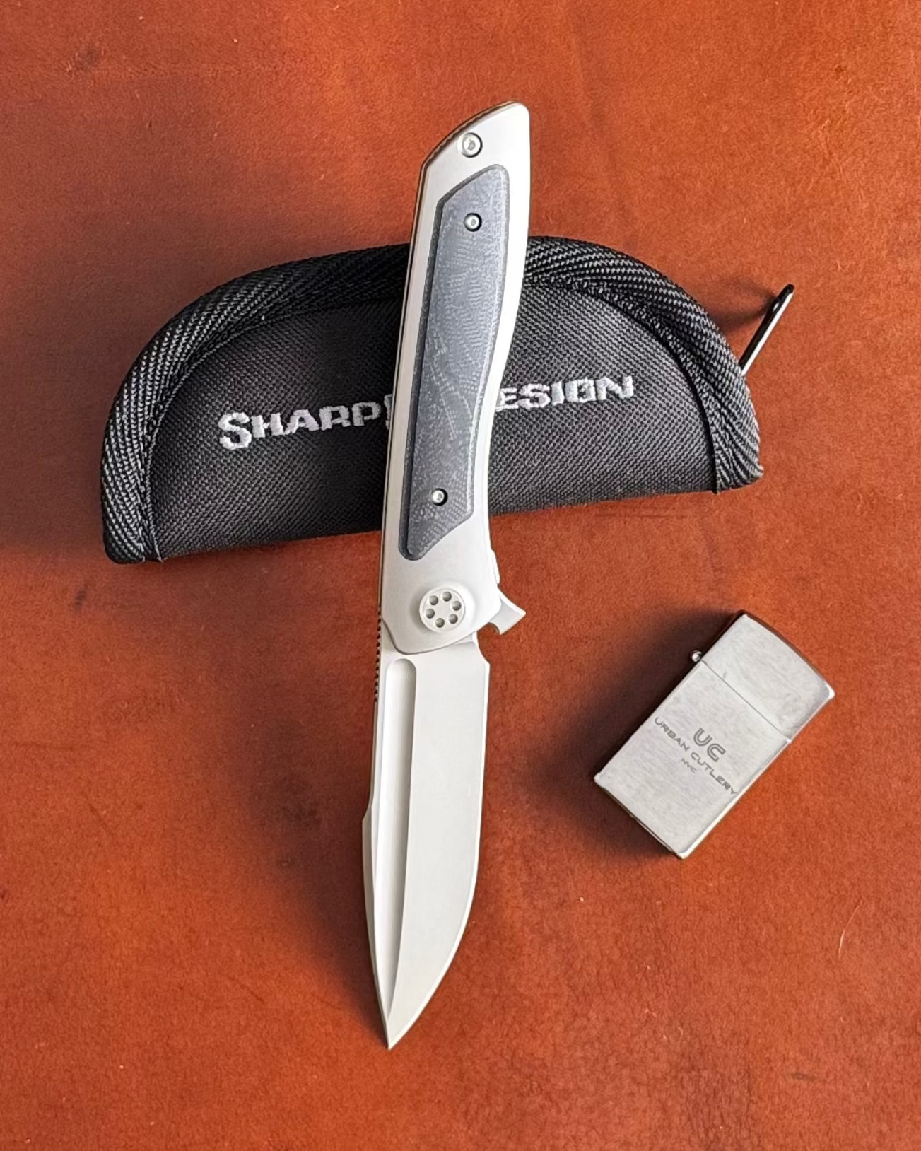 Sharp by Design-Sharp by Design T10 – Marble G10 Inlay Handles #8-1-Urban Cutlery