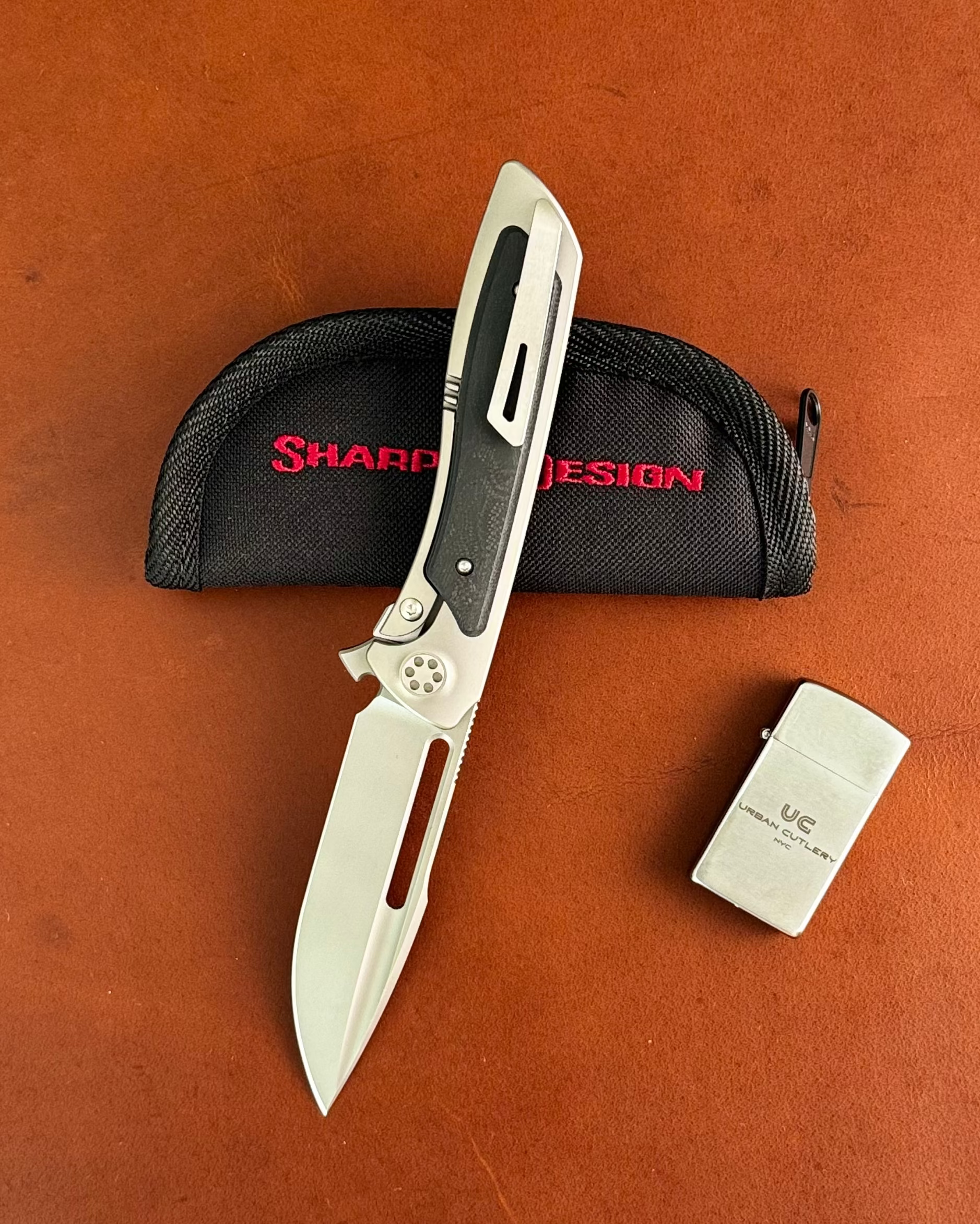 Sharp by Design-Sharp by Design T10 – Marble G10 Inlay Handles #9 - Slotted Blade-2-Urban Cutlery